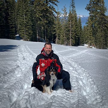 David Haraburda and "Wilson", certified air scent, large source cadaver and avalanche