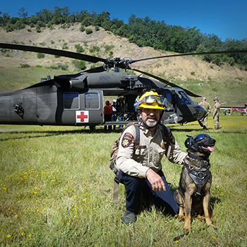 James Hicks and "Tella", certified air scent, HRD and large source cadaver