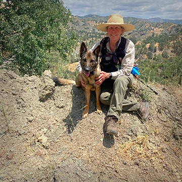 Peg Thompson and "Cedar", certified HRD