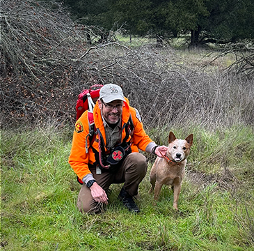 Eric Sheets and Scarlett, certified air scent and HRD