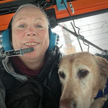 Susan Graham and Toby, certified HRD and water HRD