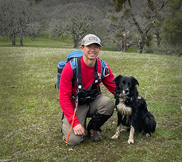 Tim Thio and "Ellis", certified wilderness air scent