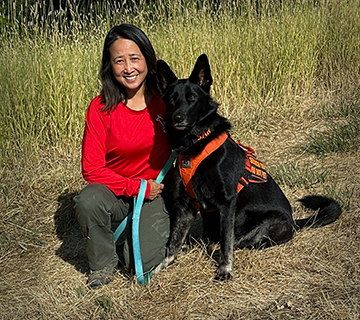 Jennifer Yeh and "Oaky", certified trailing
