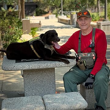 Damian Romard and "Gilly", certified trailing