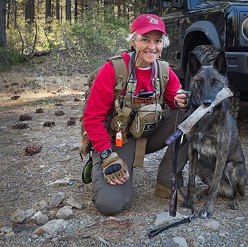 Giulia Nuccitelli and "Stinger", certified human remains detection
