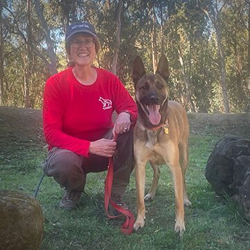 Anne Goldsmith and "Decker", certified human remains detection