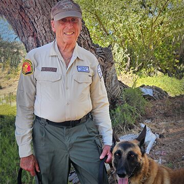 Ken Shapiro and "Rascal", certified trailing
